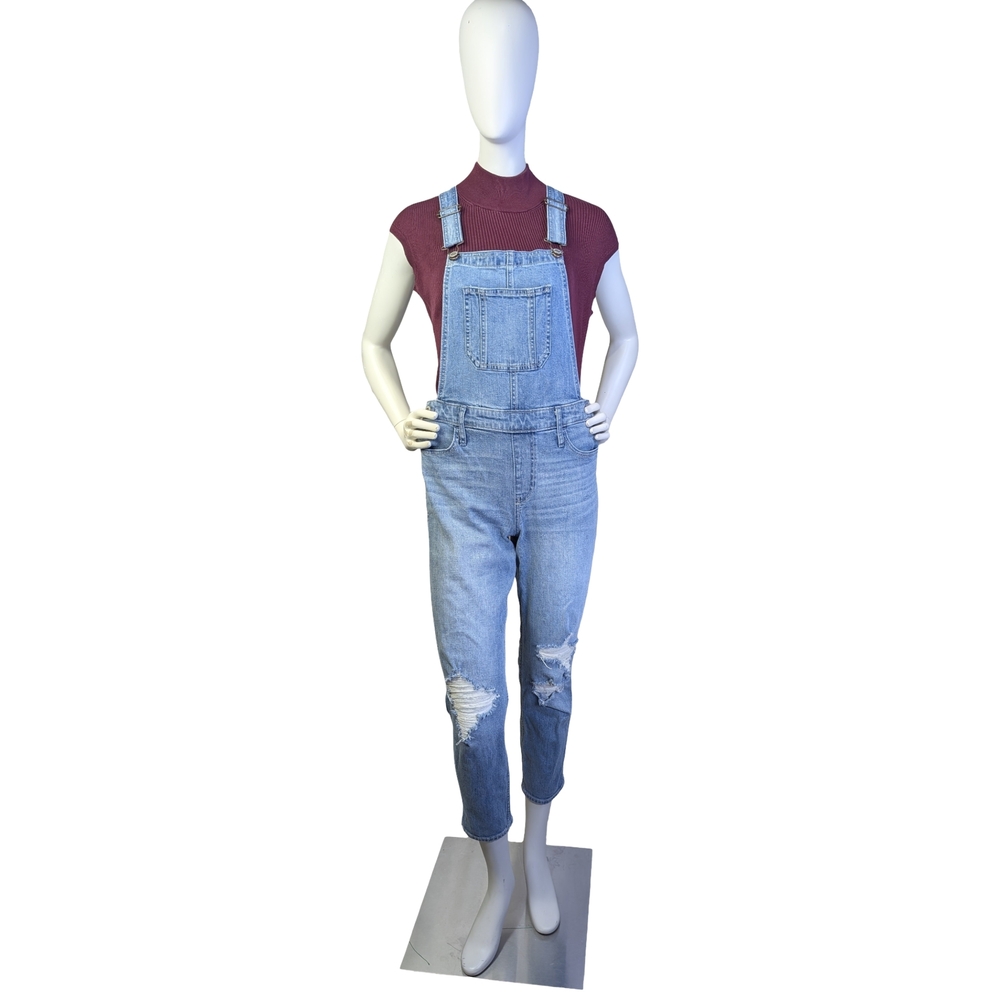 Hollister Boyfriend Short Overalls | Distressed Denim Vintage Wash Y2K | Size S
